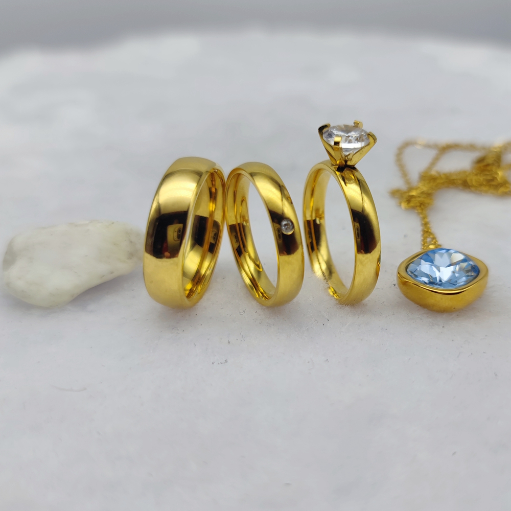 Women Accessories Display - 24k Banhado A Ouro Anéis De