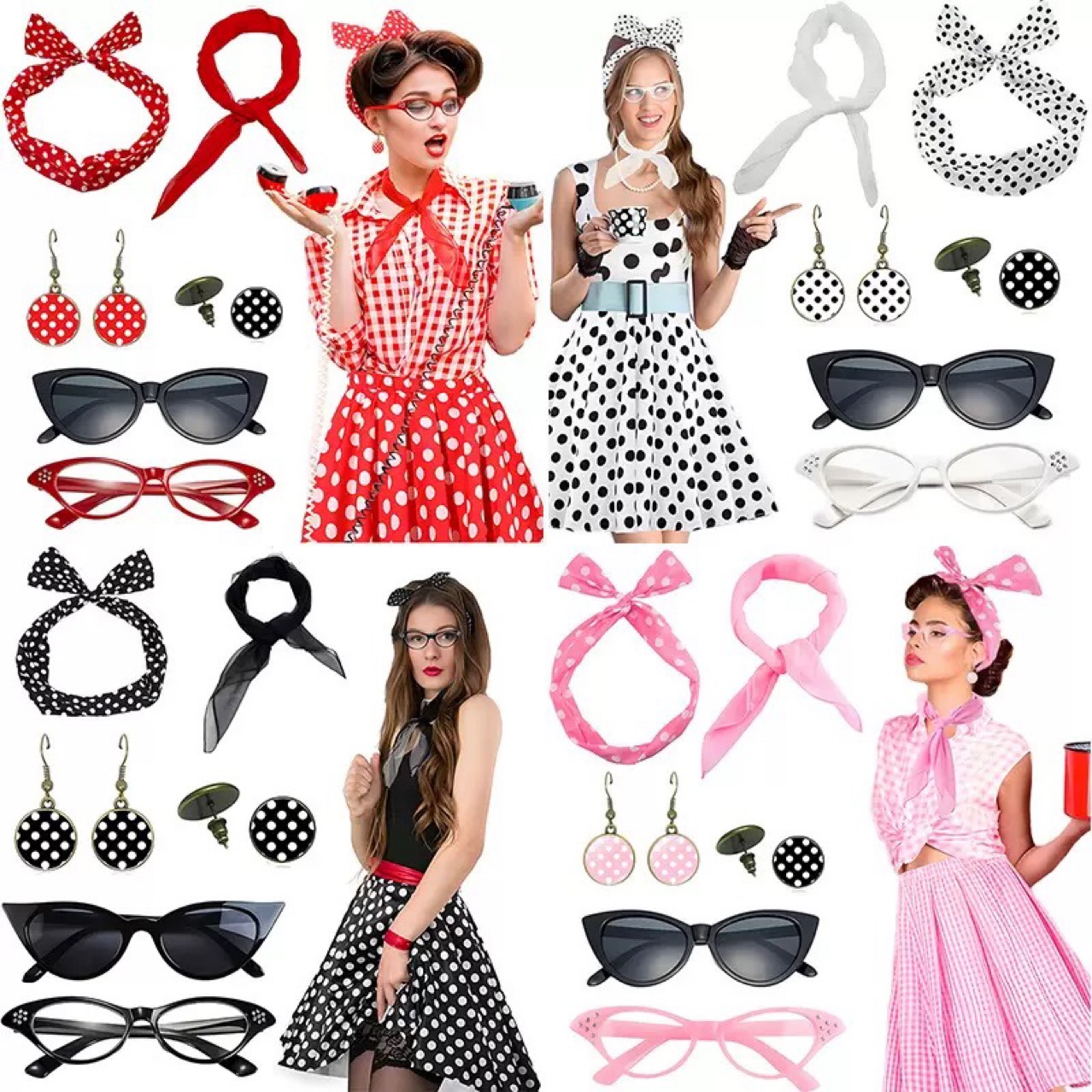 Women'S Accessories In The 1950S - 1950s retro festa cosplay vestir-se olhos