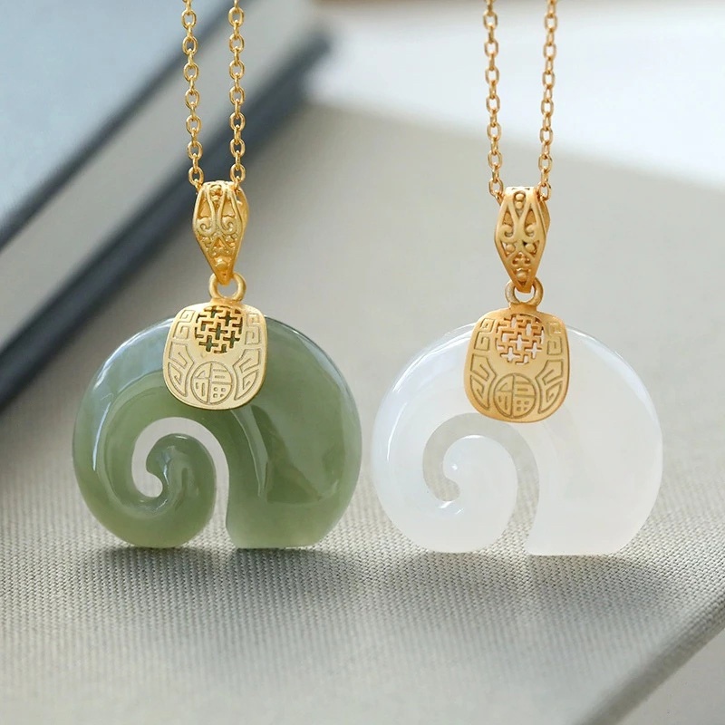 Charm Necklace Dainty - Colar Choker de Pedra Natural Jade