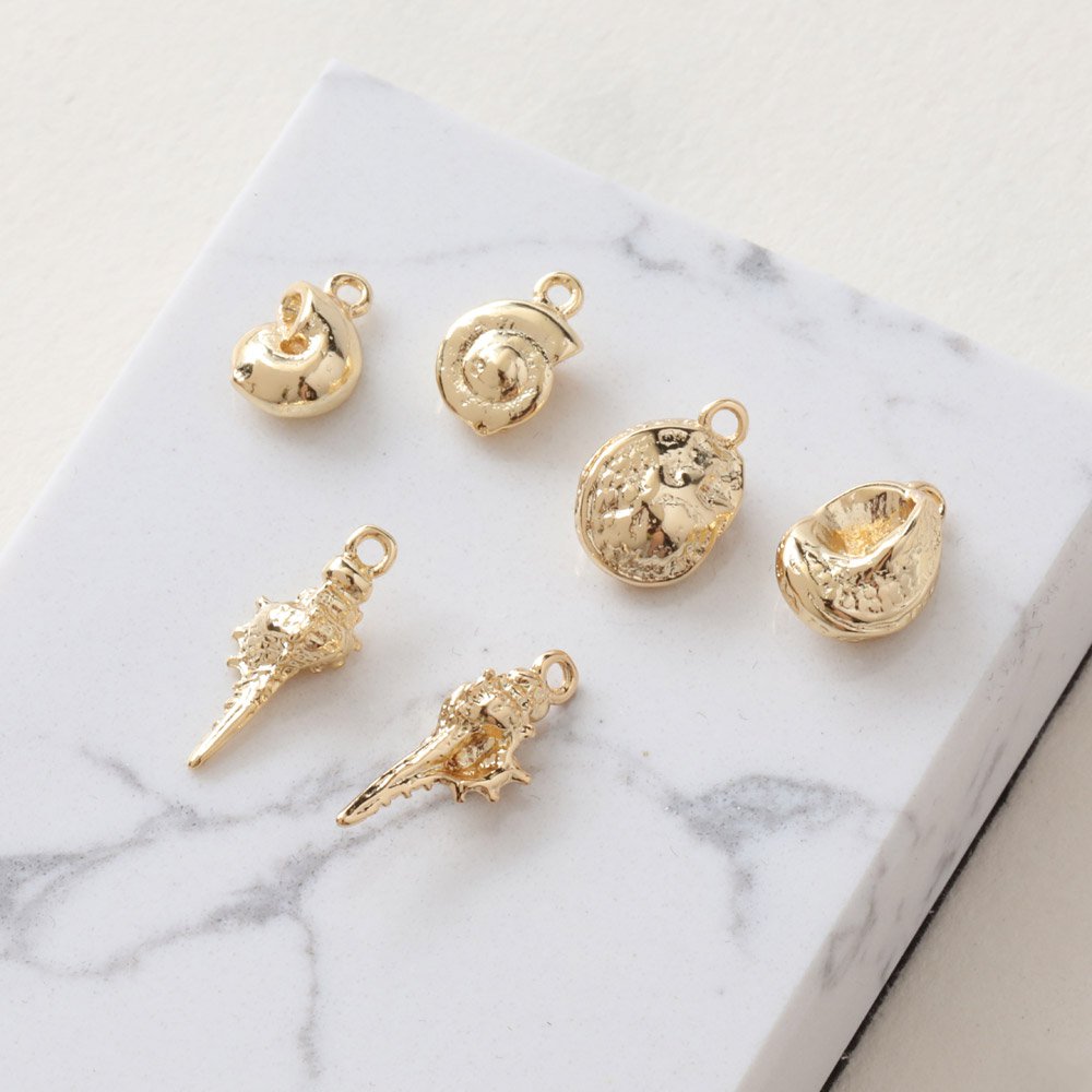 Charm Necklace Dainty - 6 pces dainty pequena concha-em forma