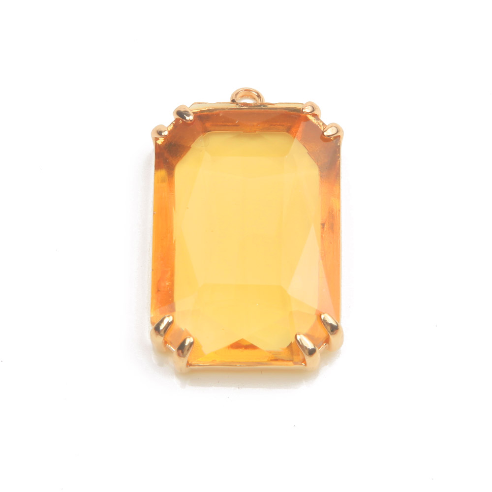 Dainty Rectangle Faceted Glass - Charm Necklace Dainty avaliação e preço