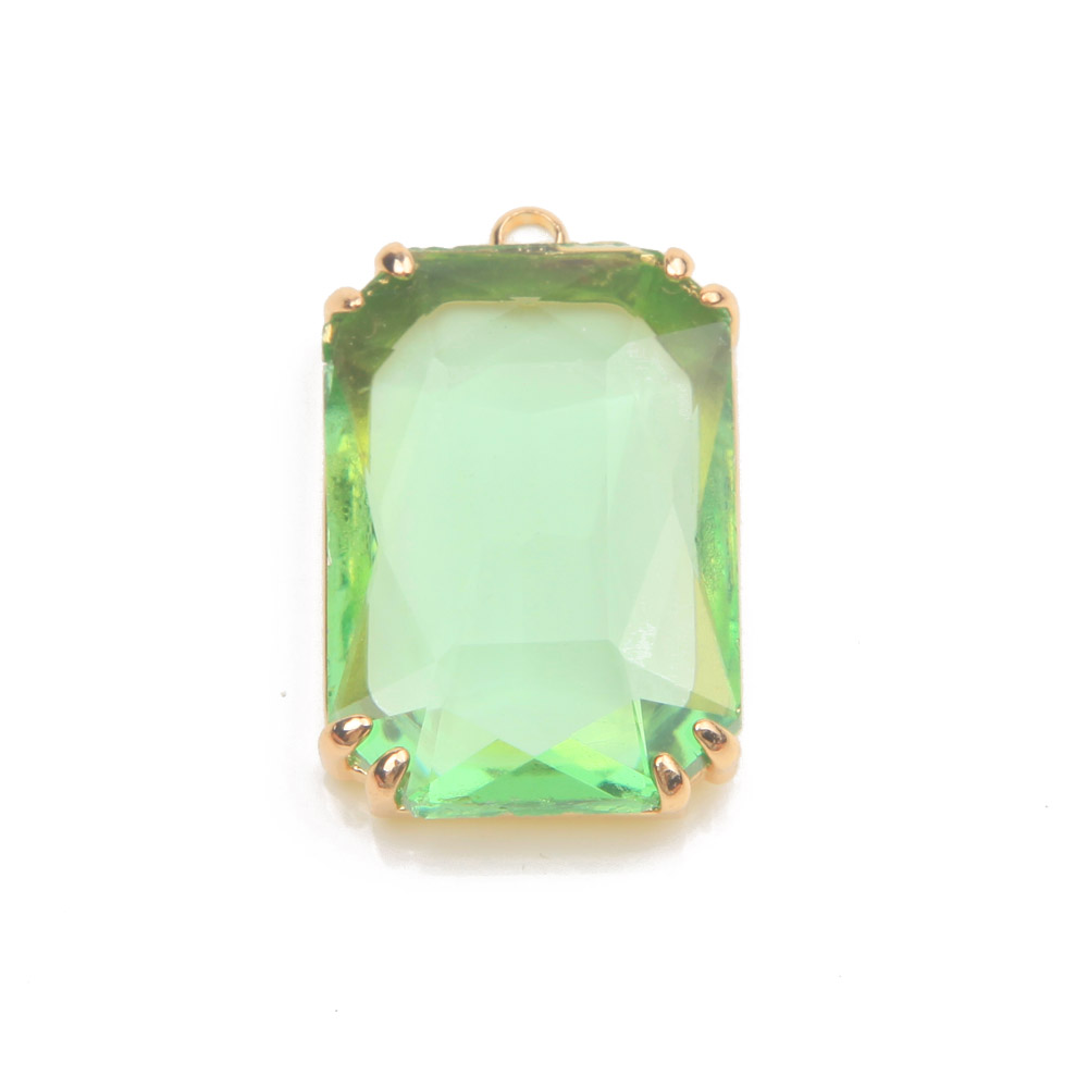 Dainty Rectangle Faceted Glass - Charm Necklace Dainty avaliação e preço