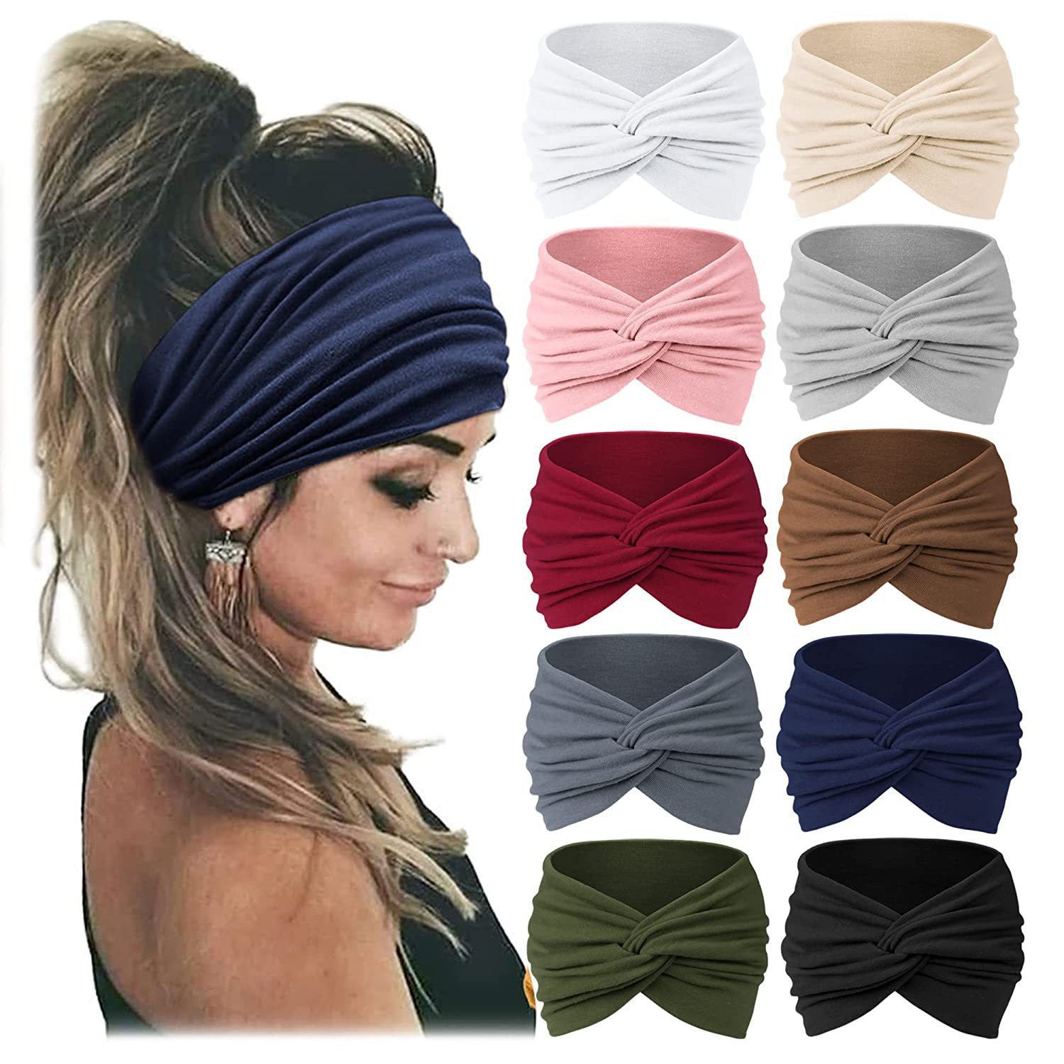 Faixa de Cabelo Elástica Larga - Women'S Yoga Accessories avaliação e preço