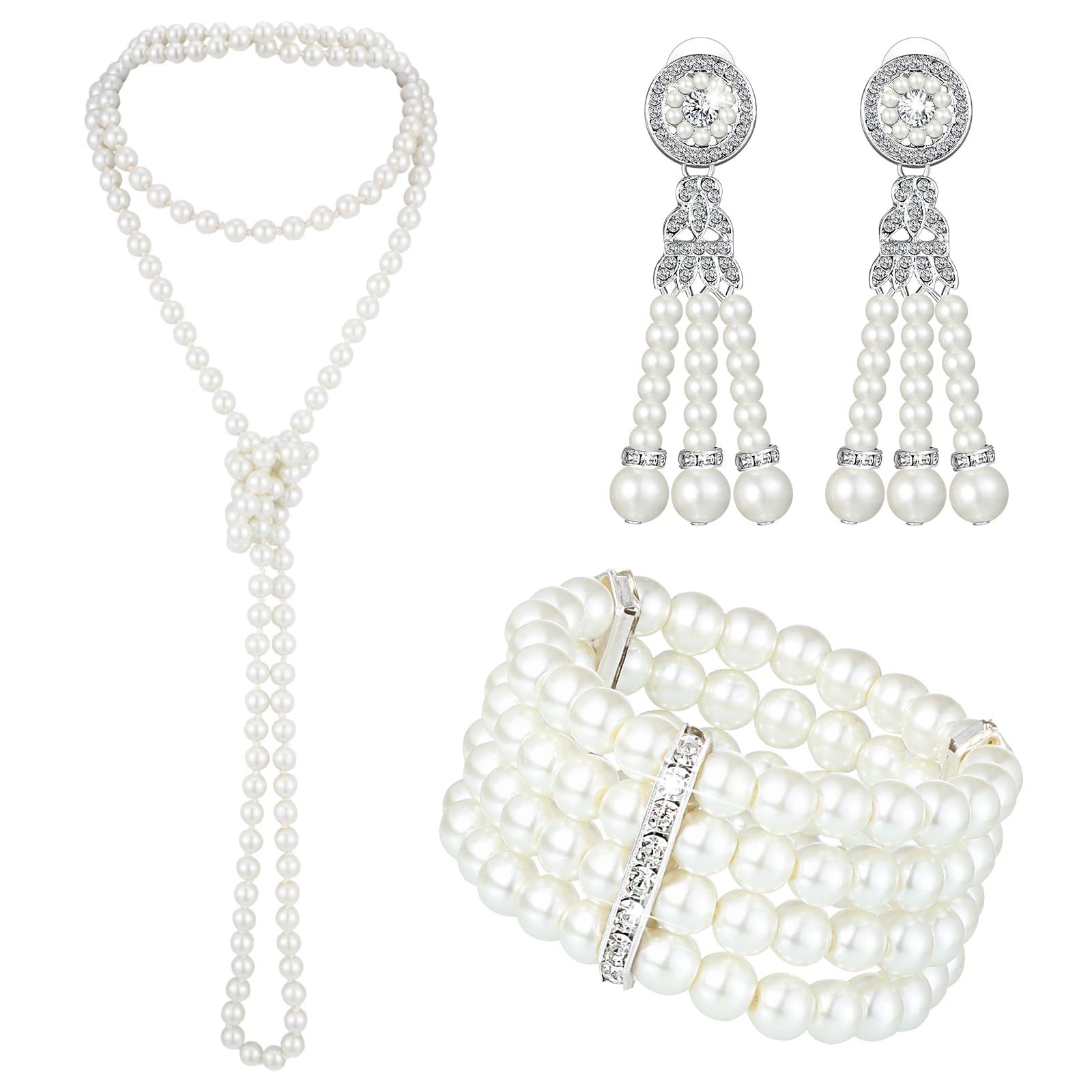 3-piece Set of Long Pearl Neck - Women'S Accessories In The 1950S avaliação e preço