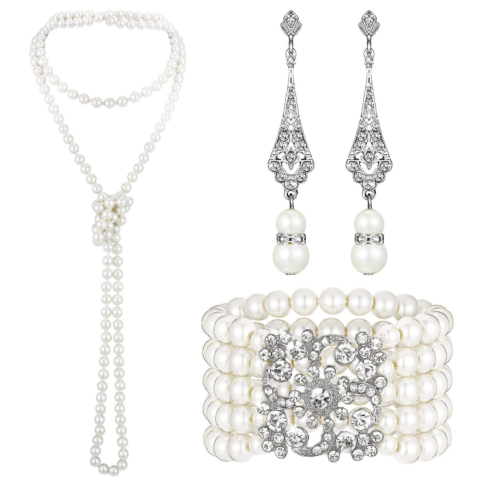 3-piece Set of Long Pearl Neck - Women'S Accessories In The 1950S avaliação e preço