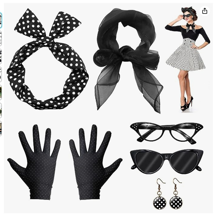 50s Disco Costume Acessórios,  - Women'S Accessories In The 1950S avaliação e preço