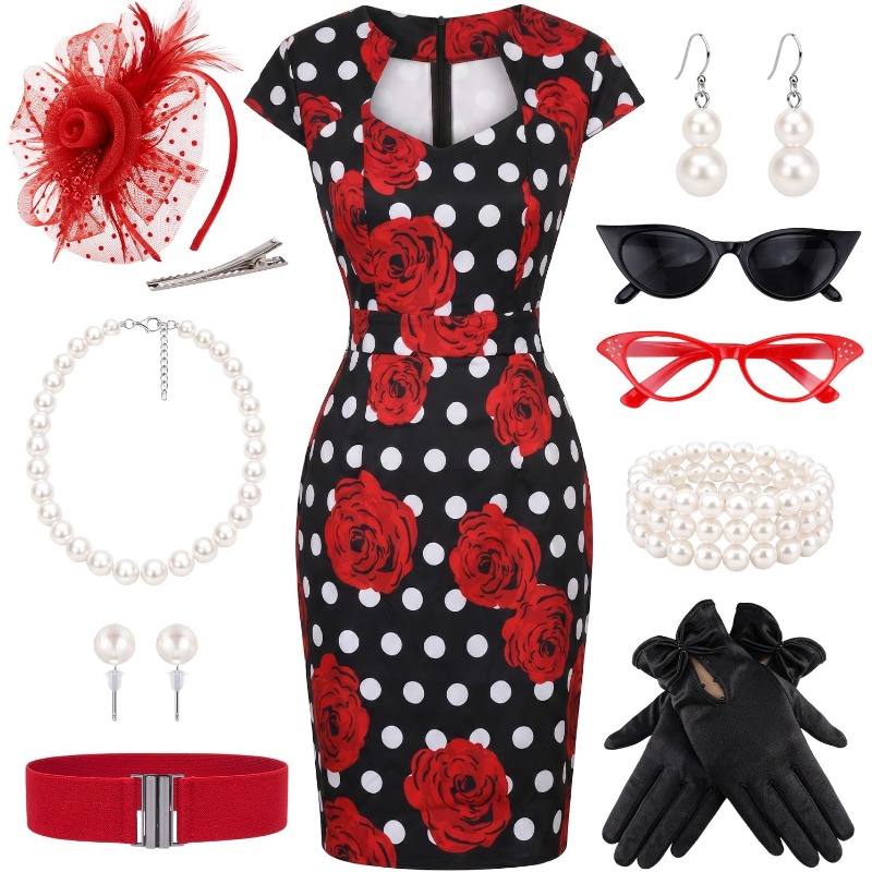 Conjunto de 10 Peças: Vestidos - Women'S Accessories In The 1950S avaliação e preço